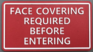 Face Covering required plate