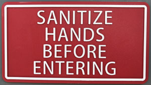 Sanitize hands plate